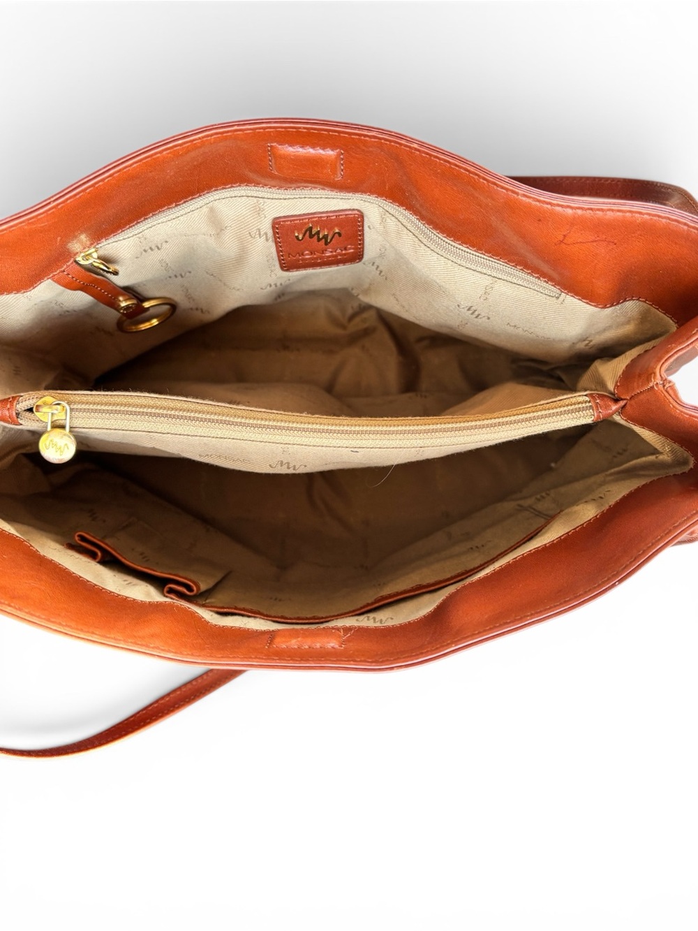 Monsac VTG Italian leather Chestnut Tote bag - Picture 2 of 9